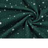 Tissu Double Gaze Vert Foncé Avec Étoiles Argentées
