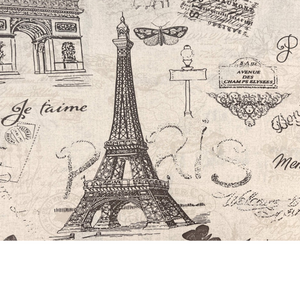 Tissu Coton Motif Paris Vintage