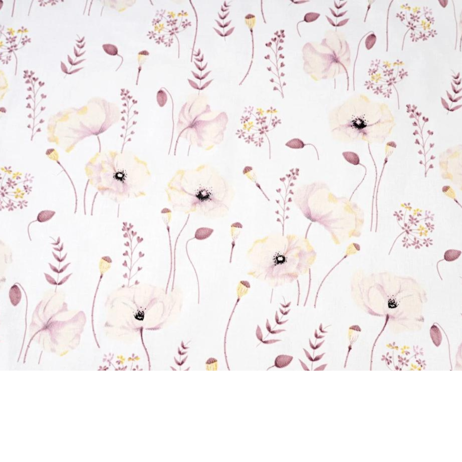Tissu Coton Motif Fleurs Écru/Pastel