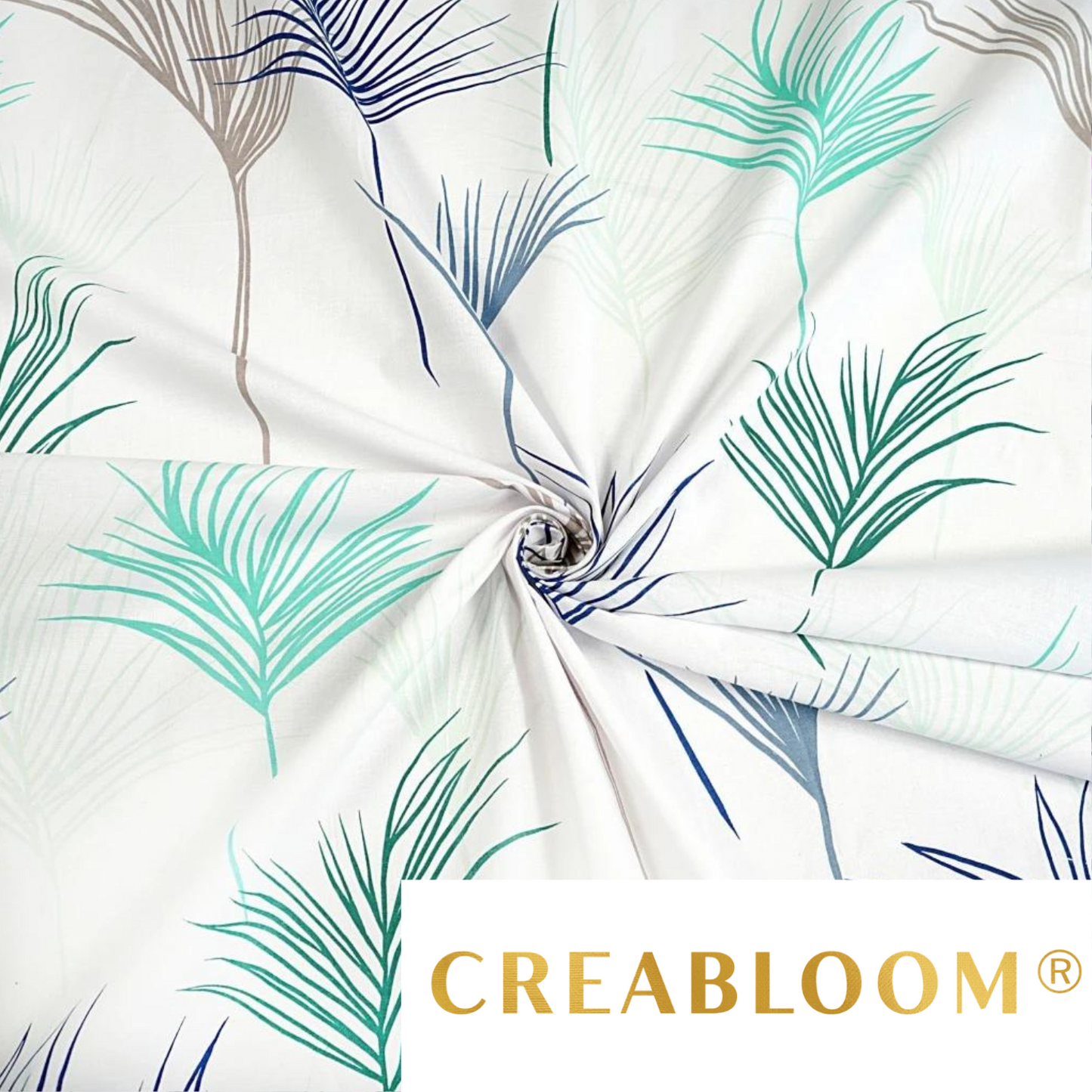 Tissu Coton Imprimé Grandes Feuilles Palmier