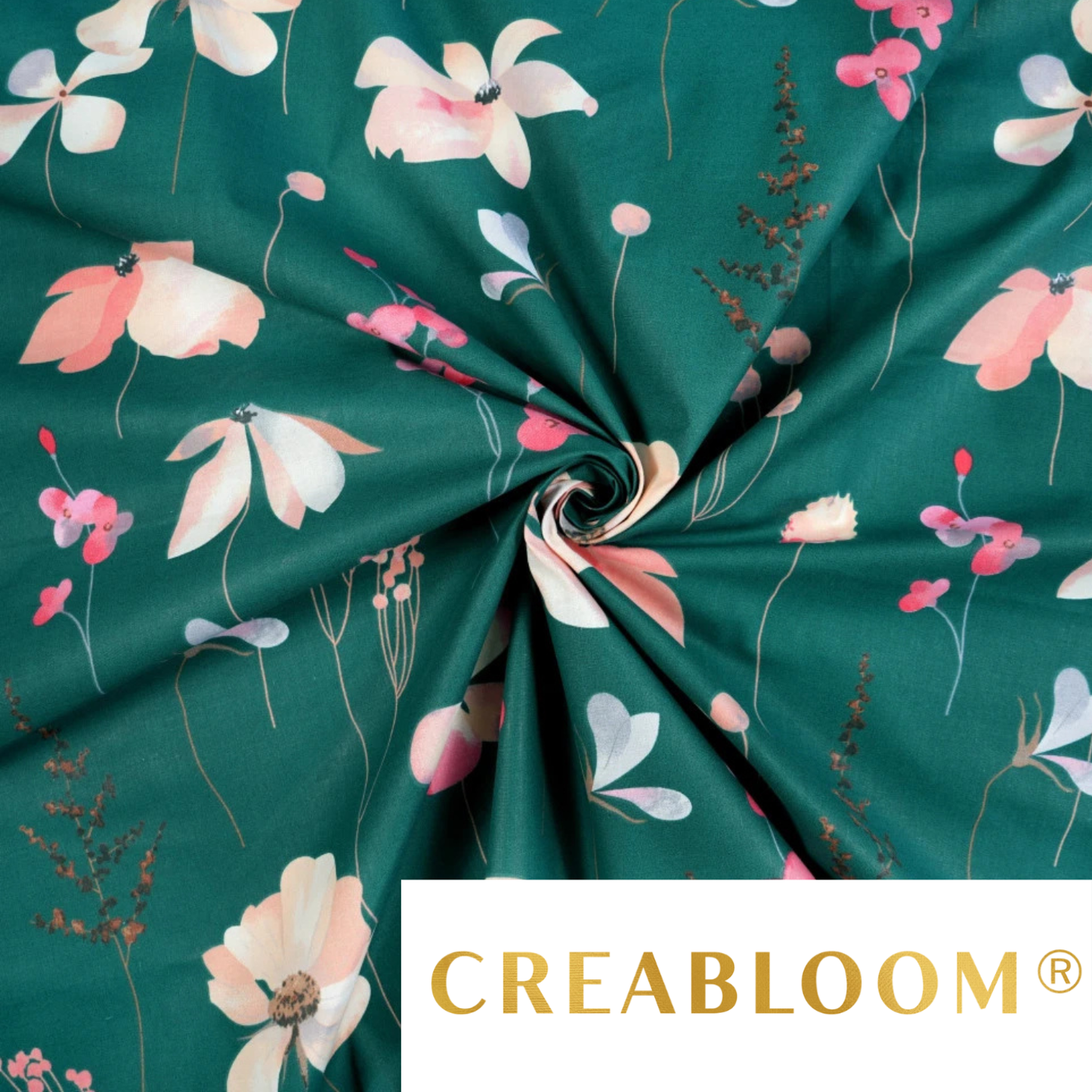 Tissu coton imprimé grandes fleurs