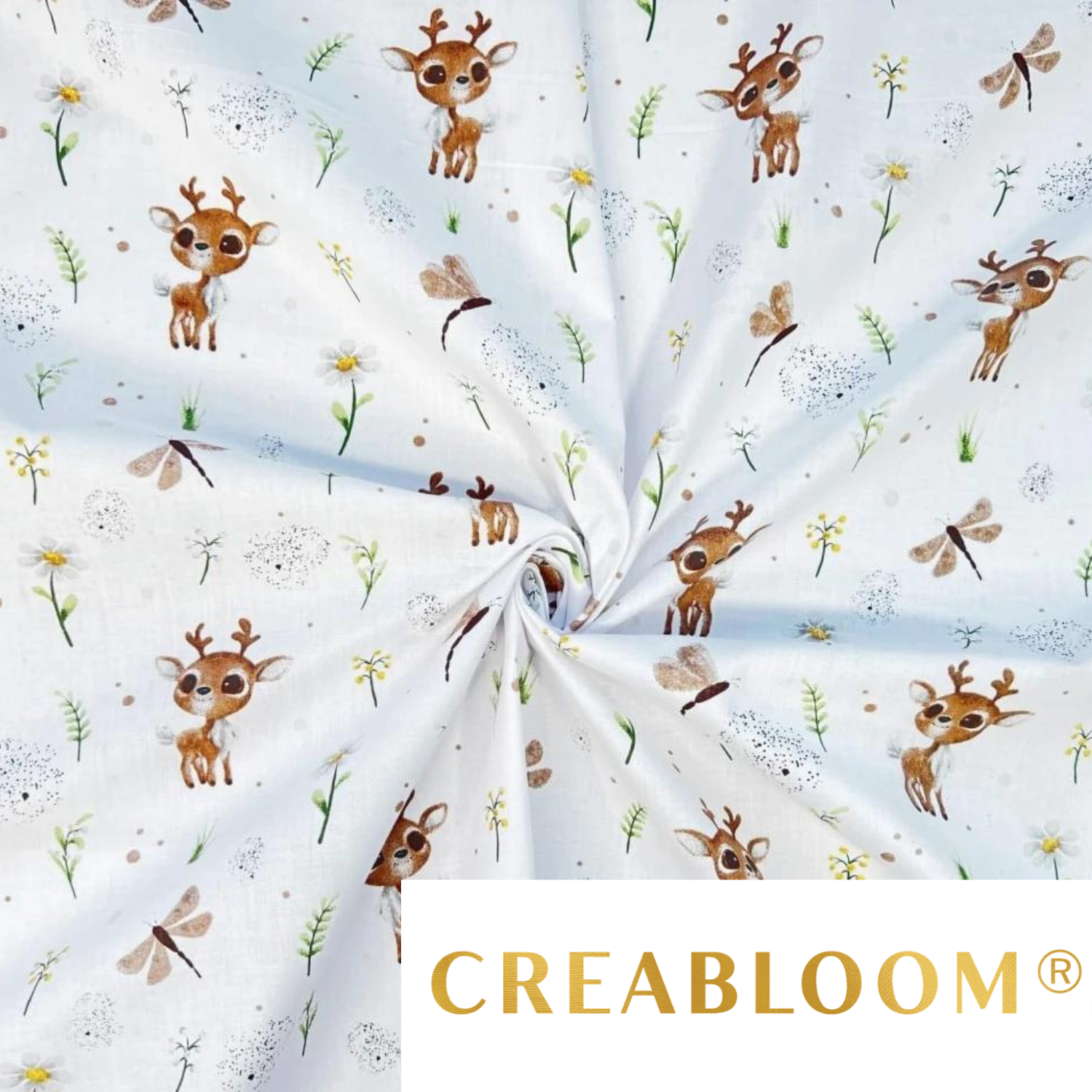 Tissu Coton Motif Renne