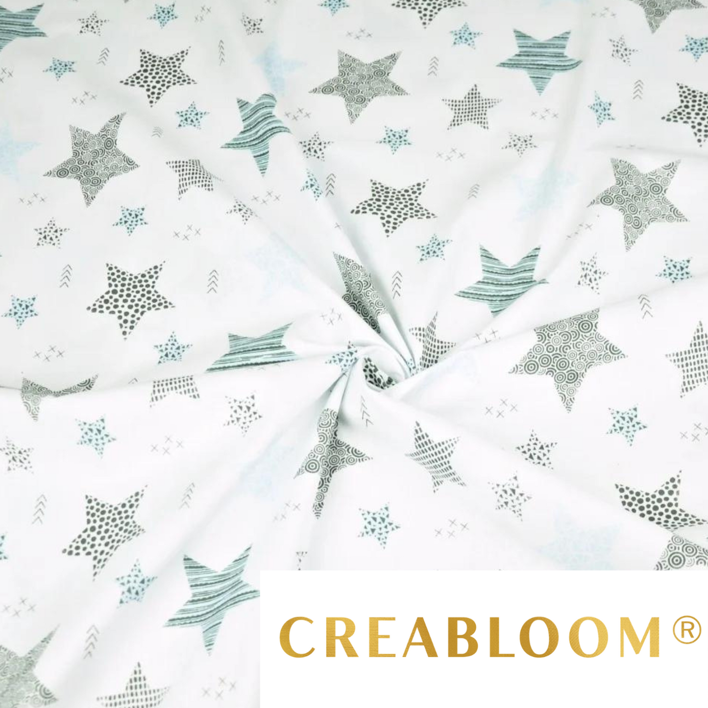 Tissu Coton Motif Étoiles Couleur Bleu