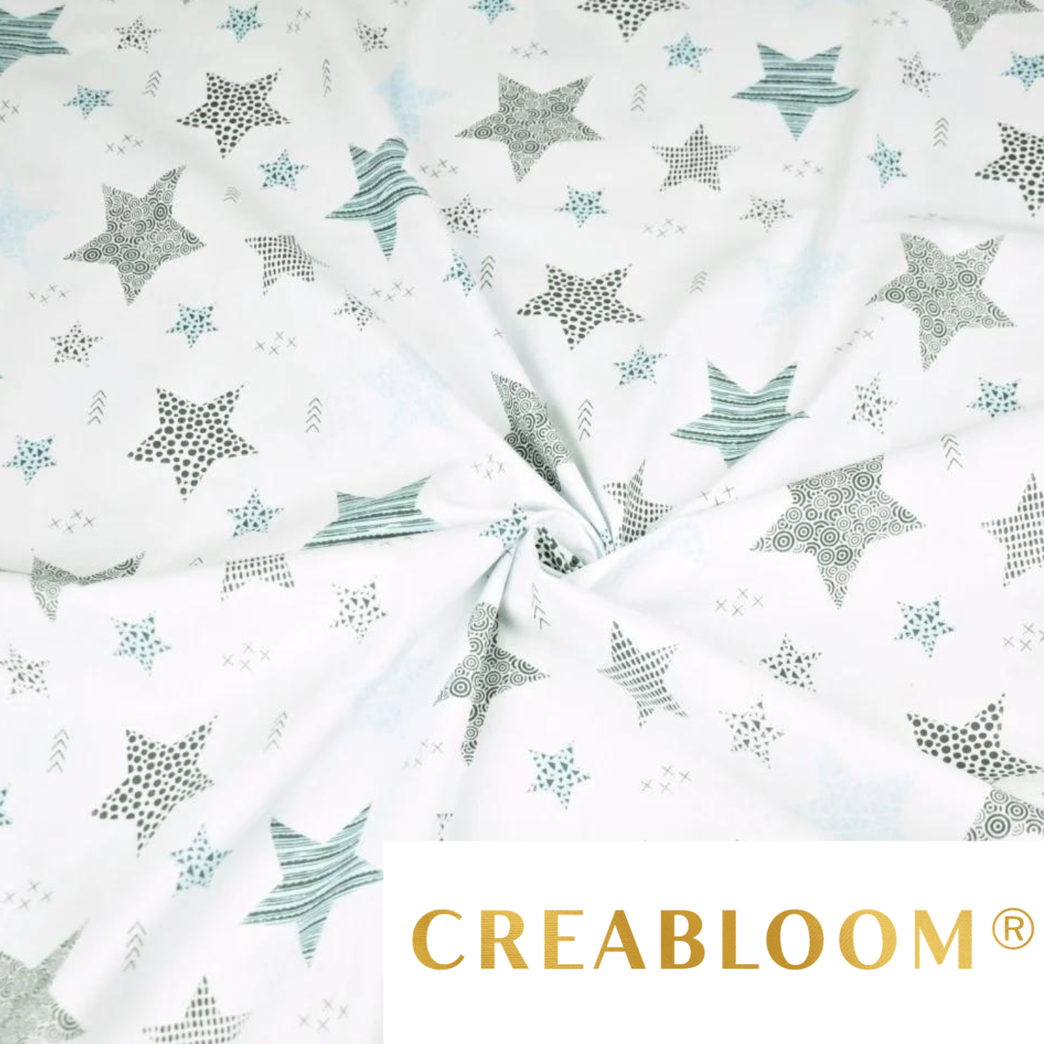 Tissu Coton Motif Étoiles Couleur Bleu