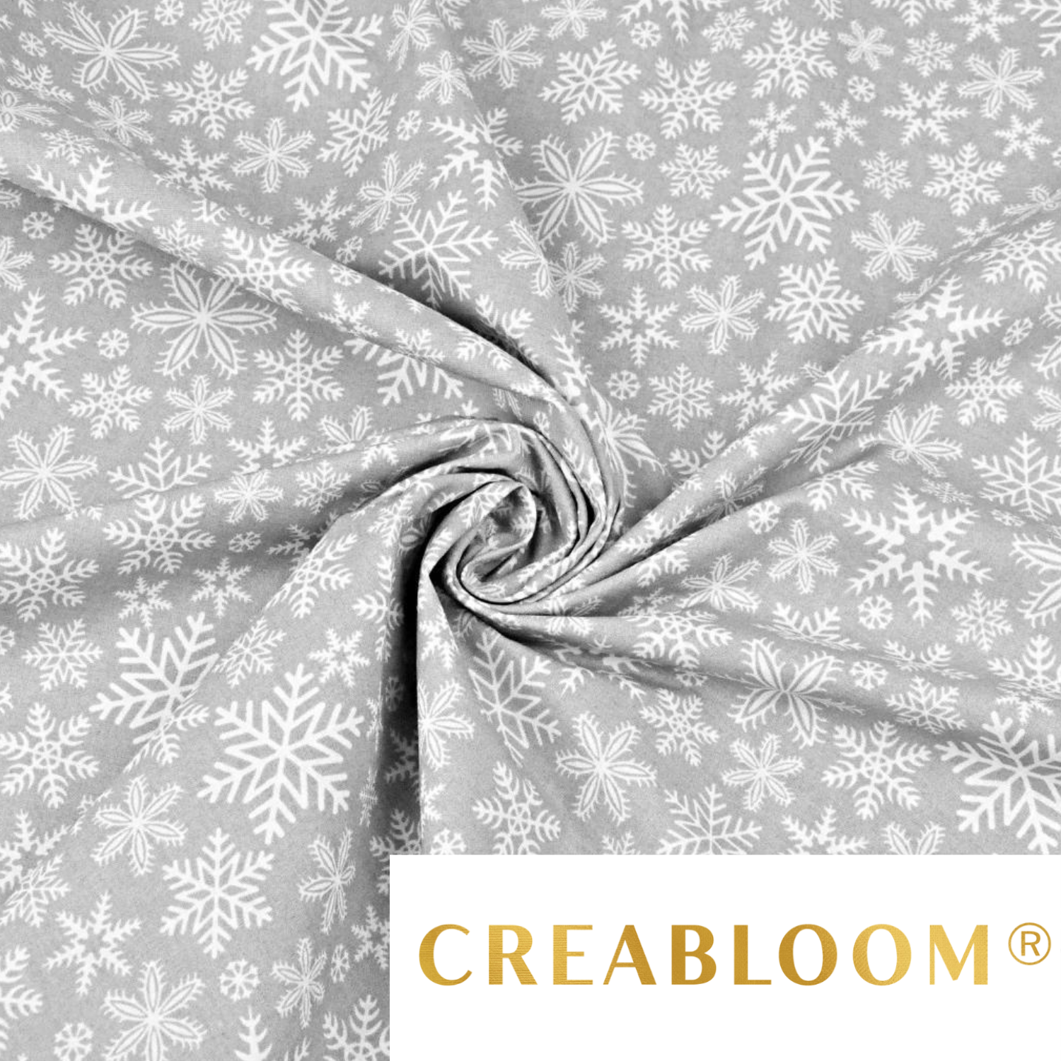 Tissu Coton Motif Noël Flocons De Neige