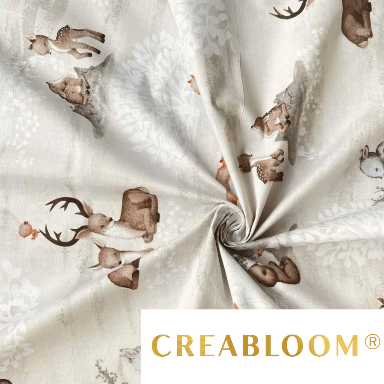 Tissu Coton Motif Animaux De La Forêt