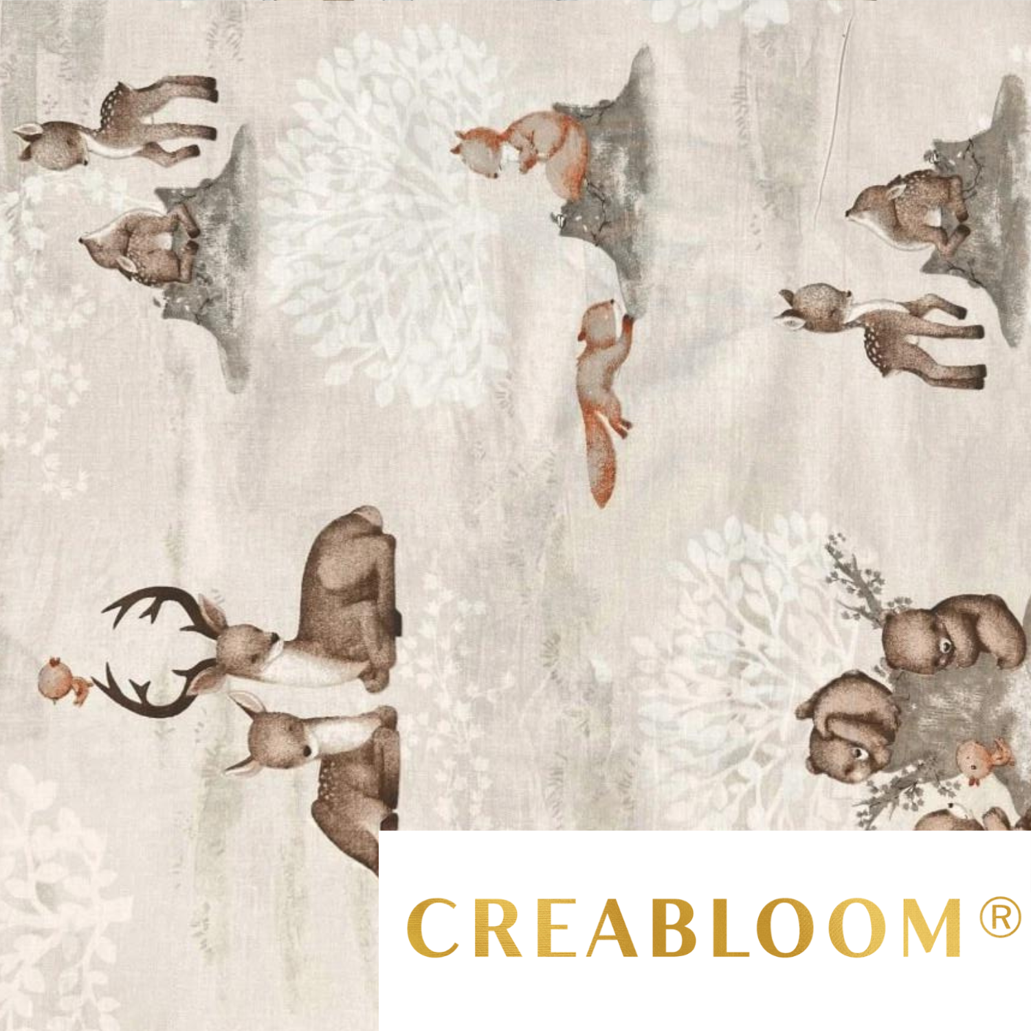 Tissu Coton Motif Animaux De La Forêt