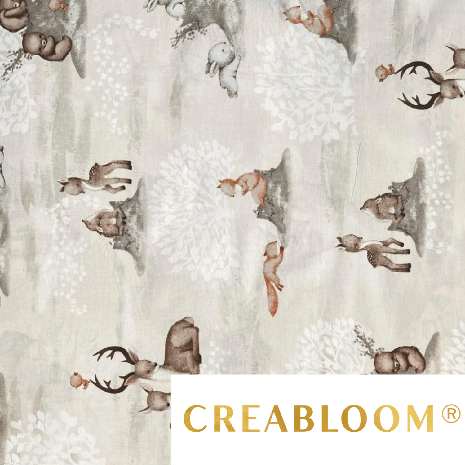 Tissu Coton Motif Animaux De La Forêt