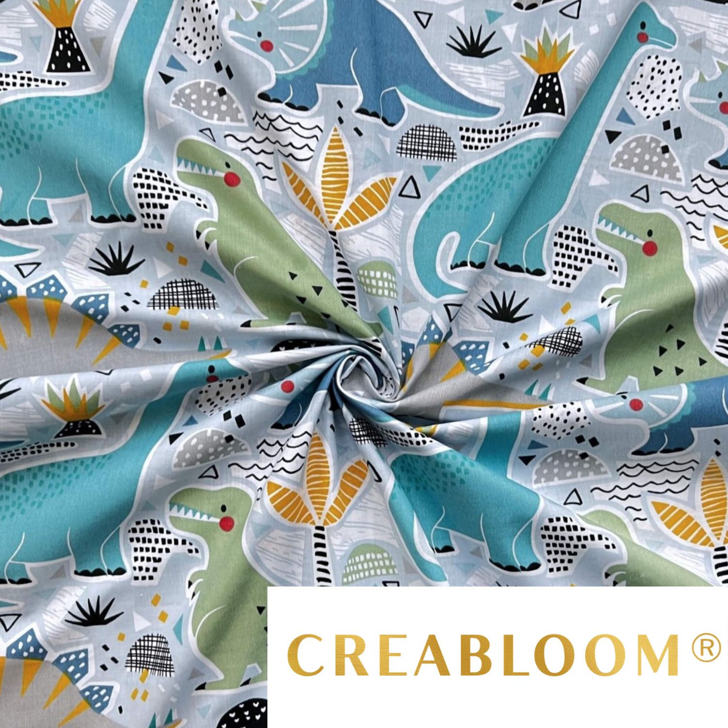 Tissu Coton Motif Dinosaures