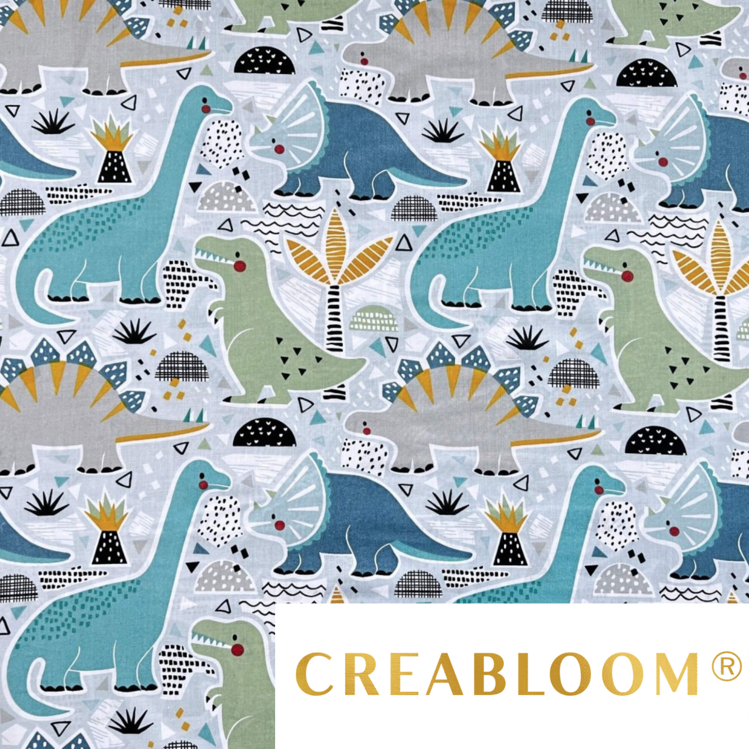 Tissu Coton Motif Dinosaures