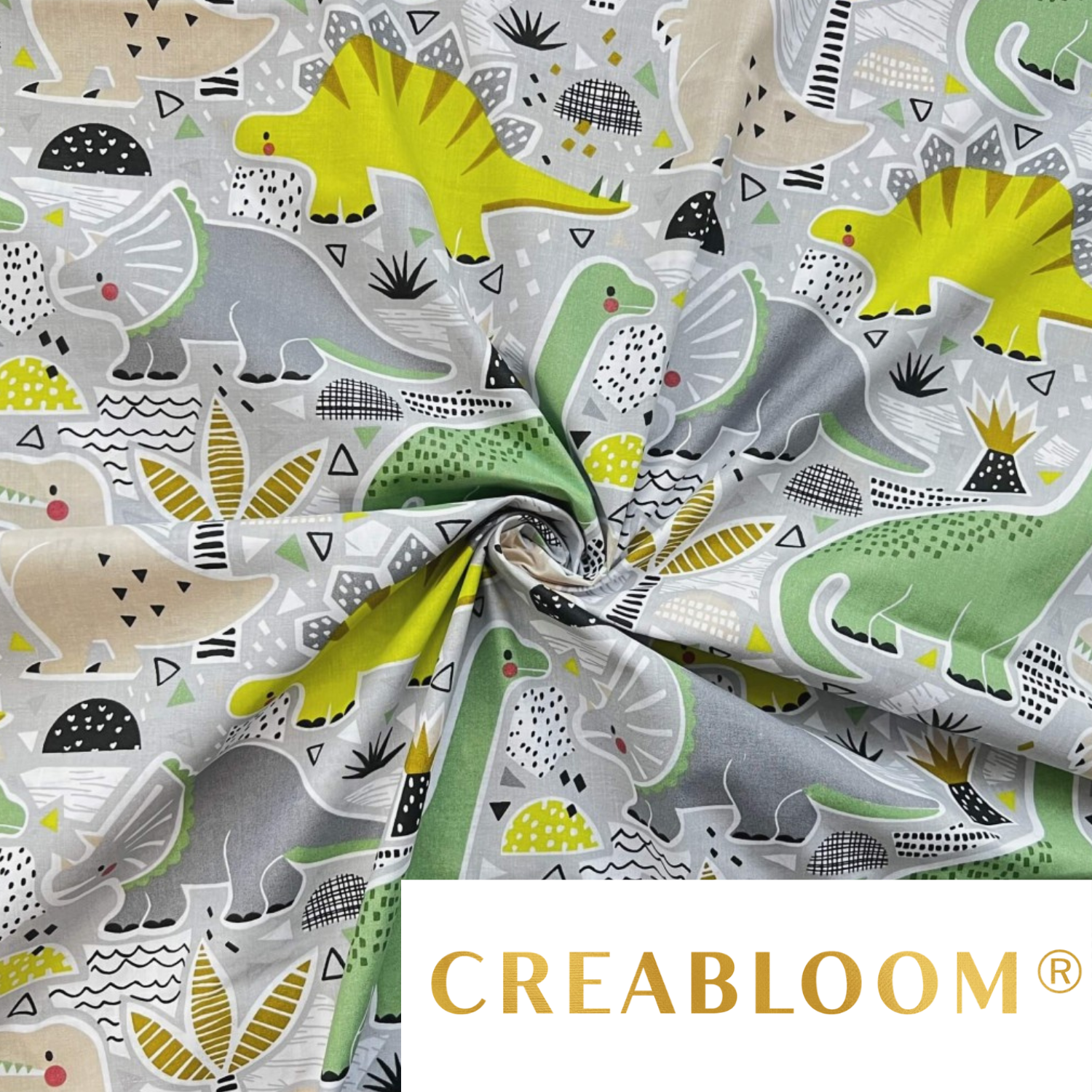 Tissu Coton Motif Dinosaures