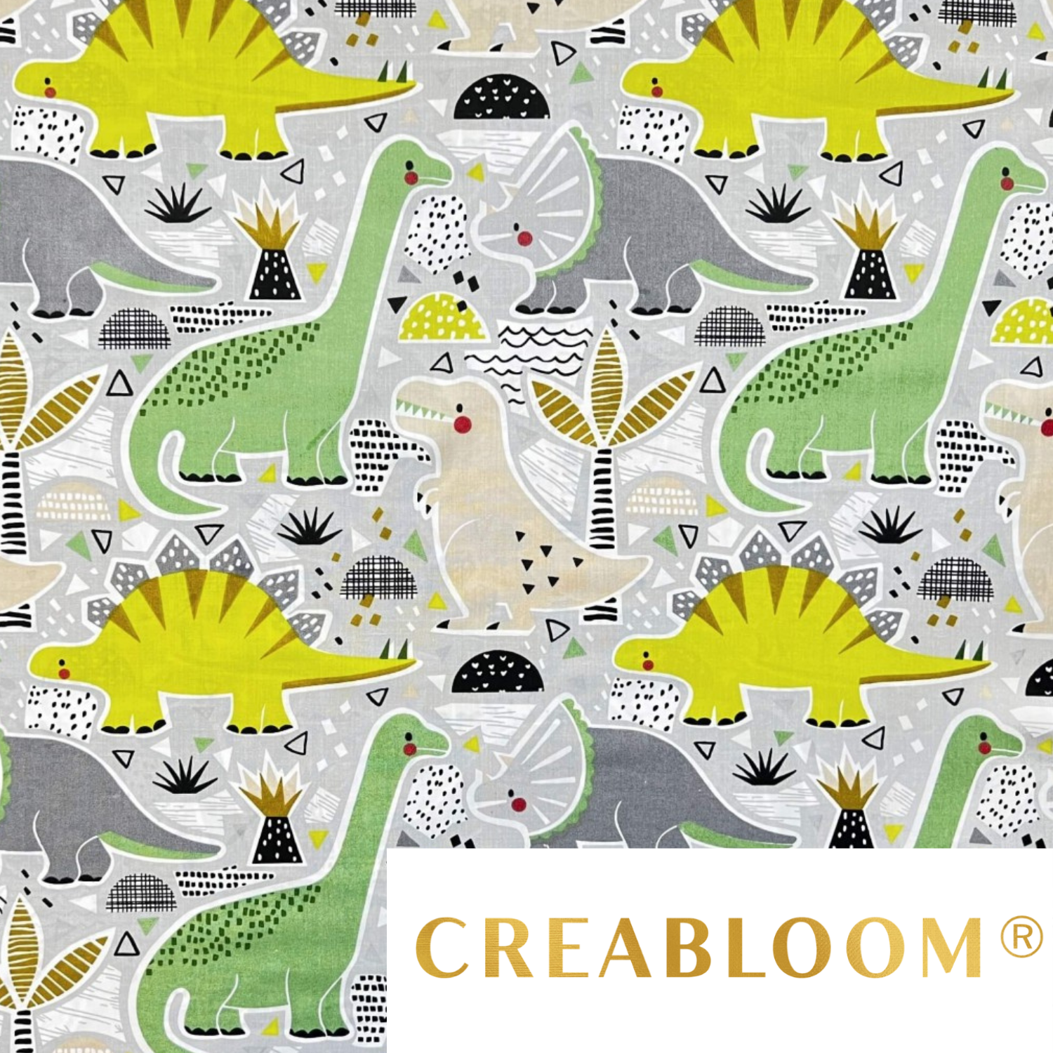 Tissu Coton Motif Dinosaures