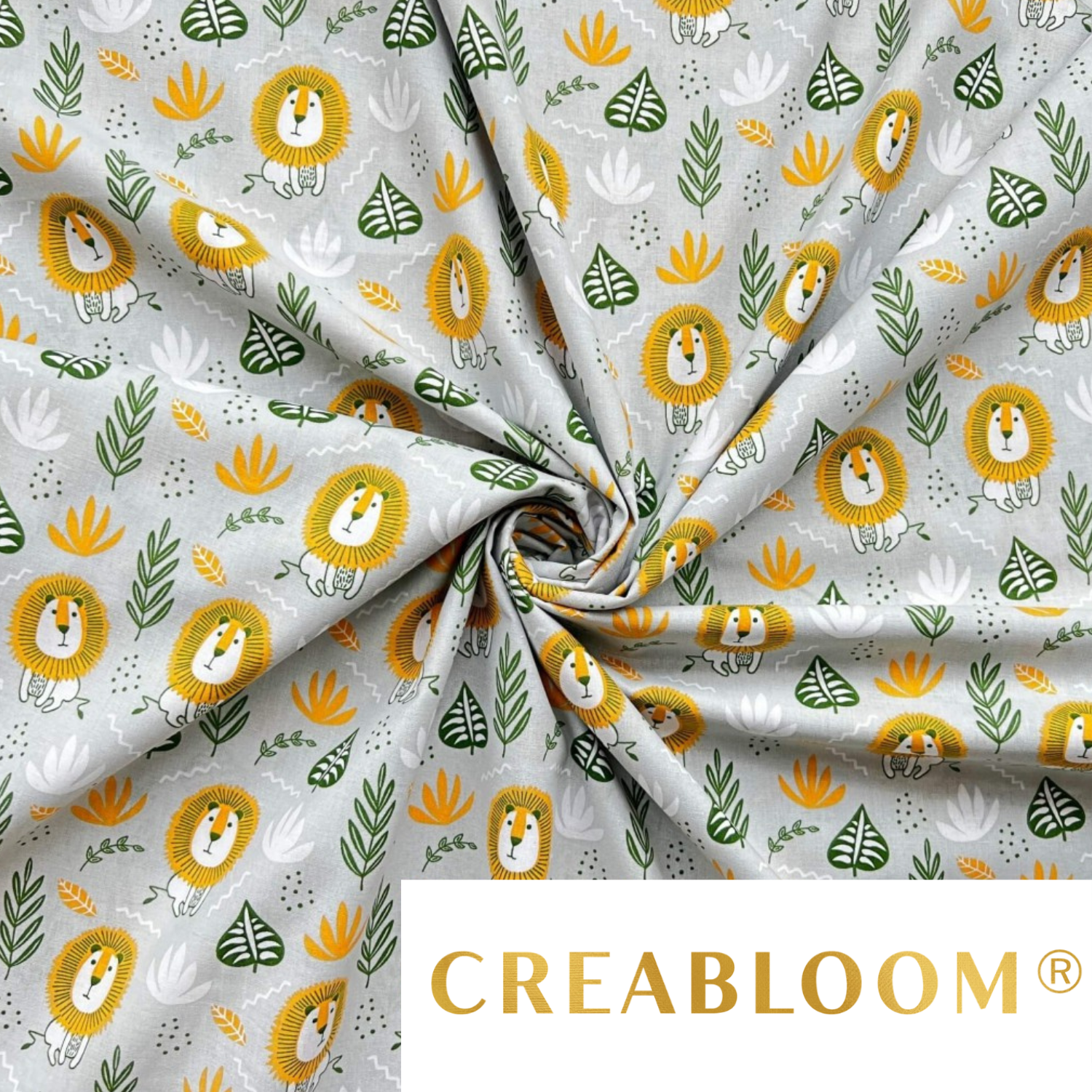 Tissu Coton Motif Lions