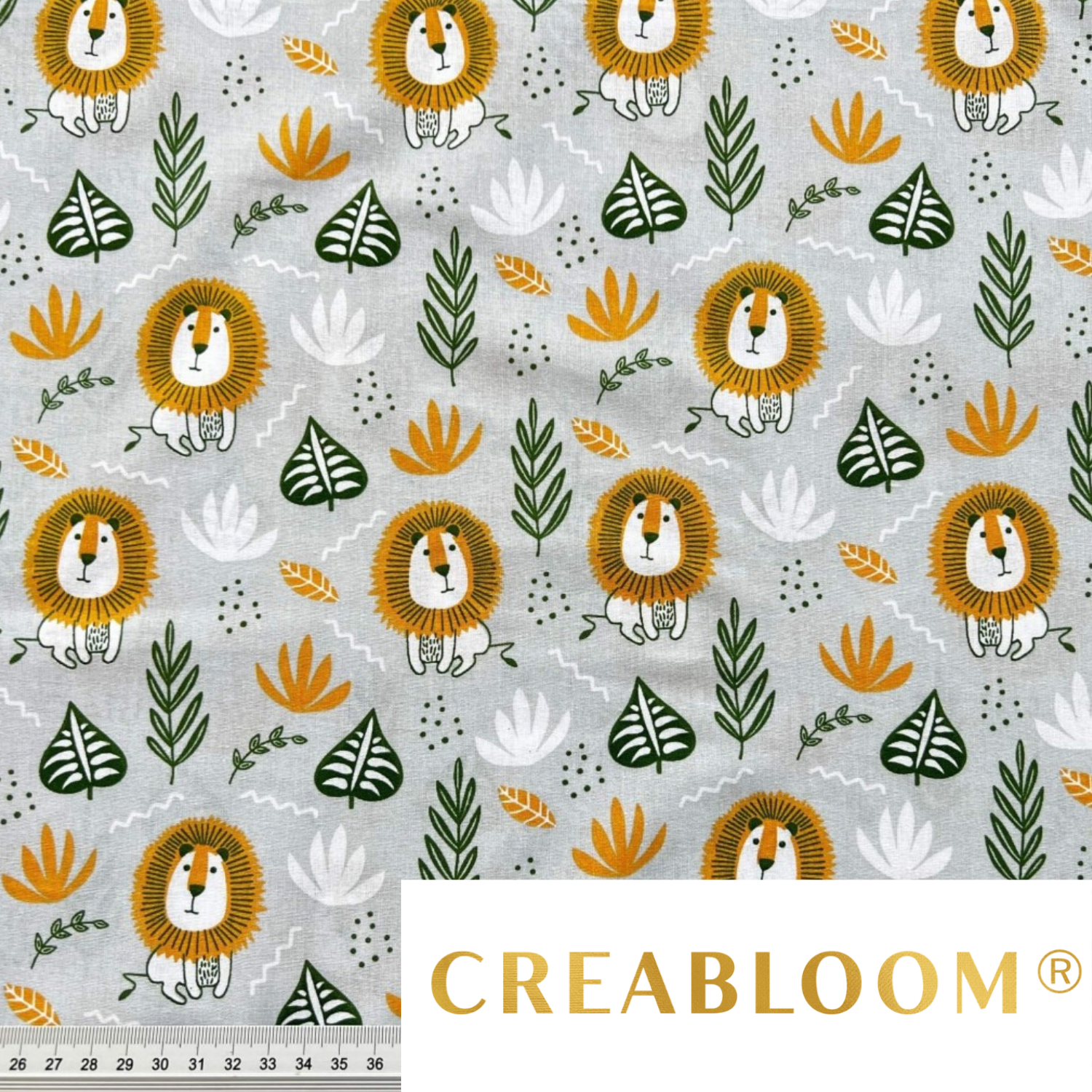 Tissu Coton Motif Lions