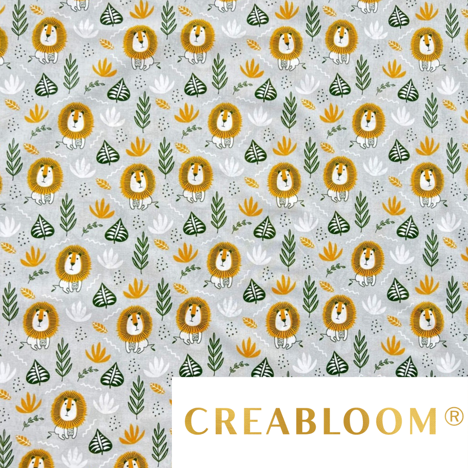 Tissu Coton Motif Lions