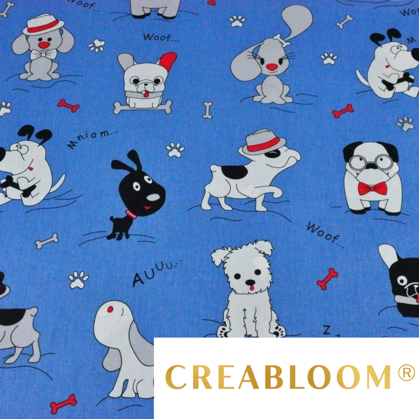 Tissu Coton Motif Chiens