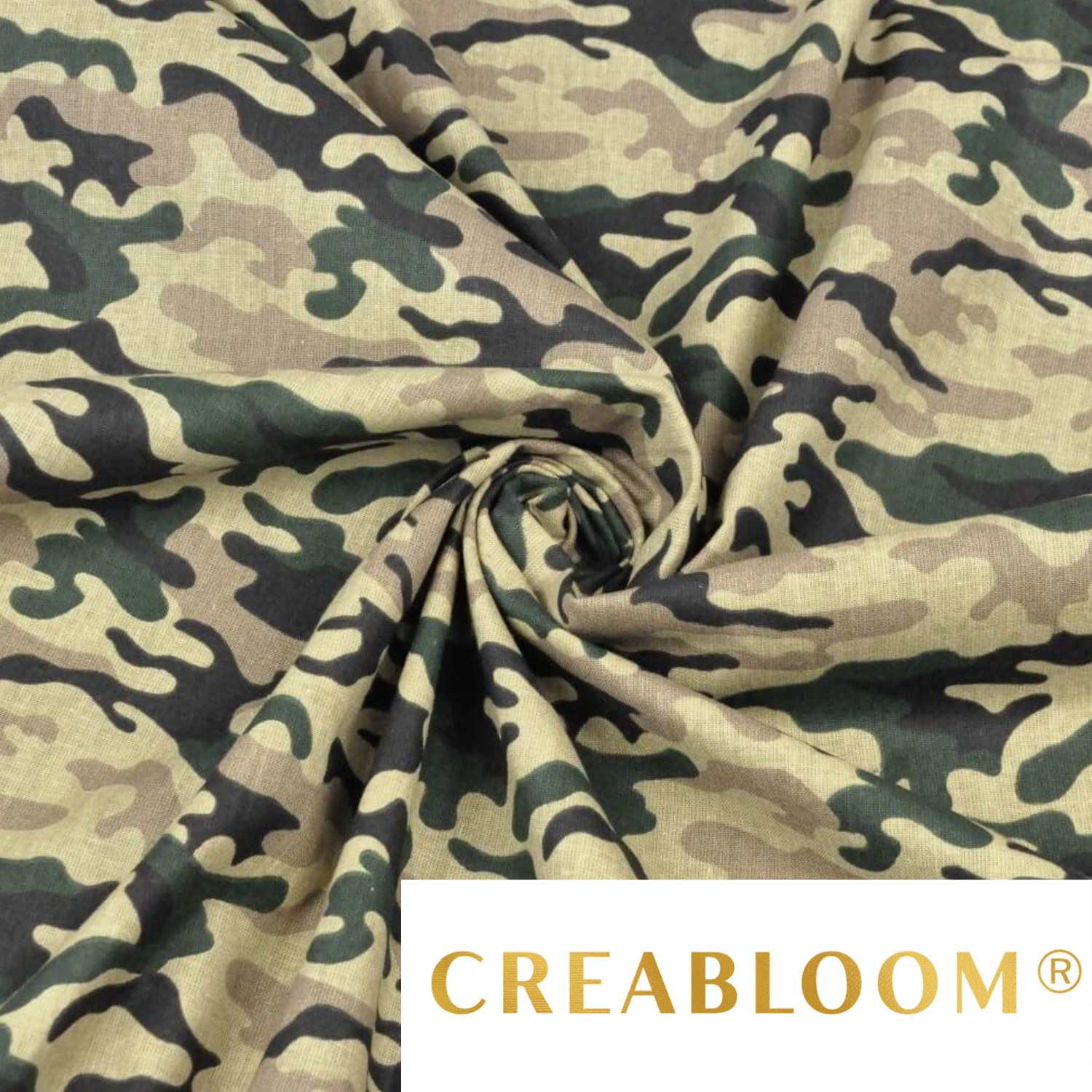Tissu Coton Motif Camouflage