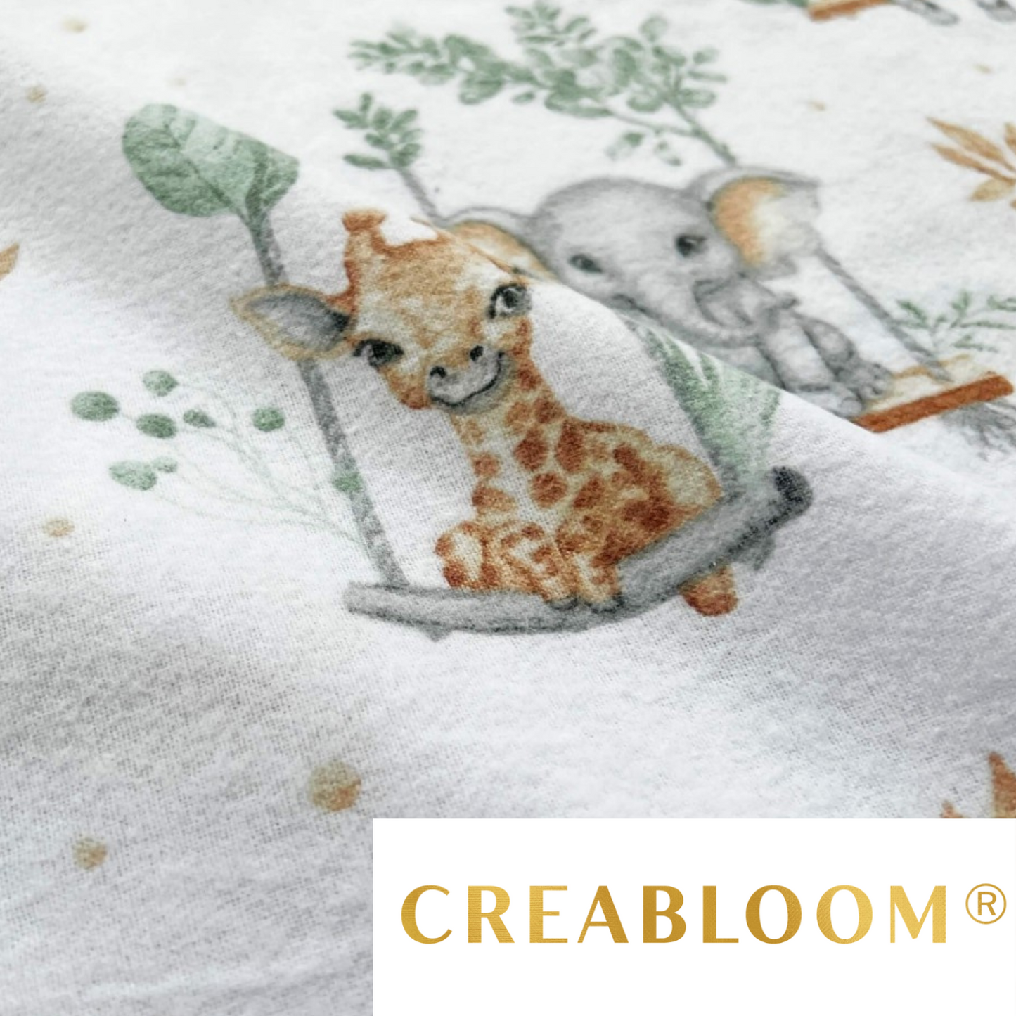 Tissu flanelle imprimé animaux