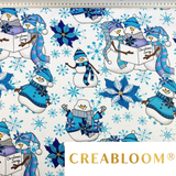 Tissu coton Motif Bonhomme de neige - Noël