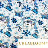Tissu coton Motif Bonhomme de neige - Noël