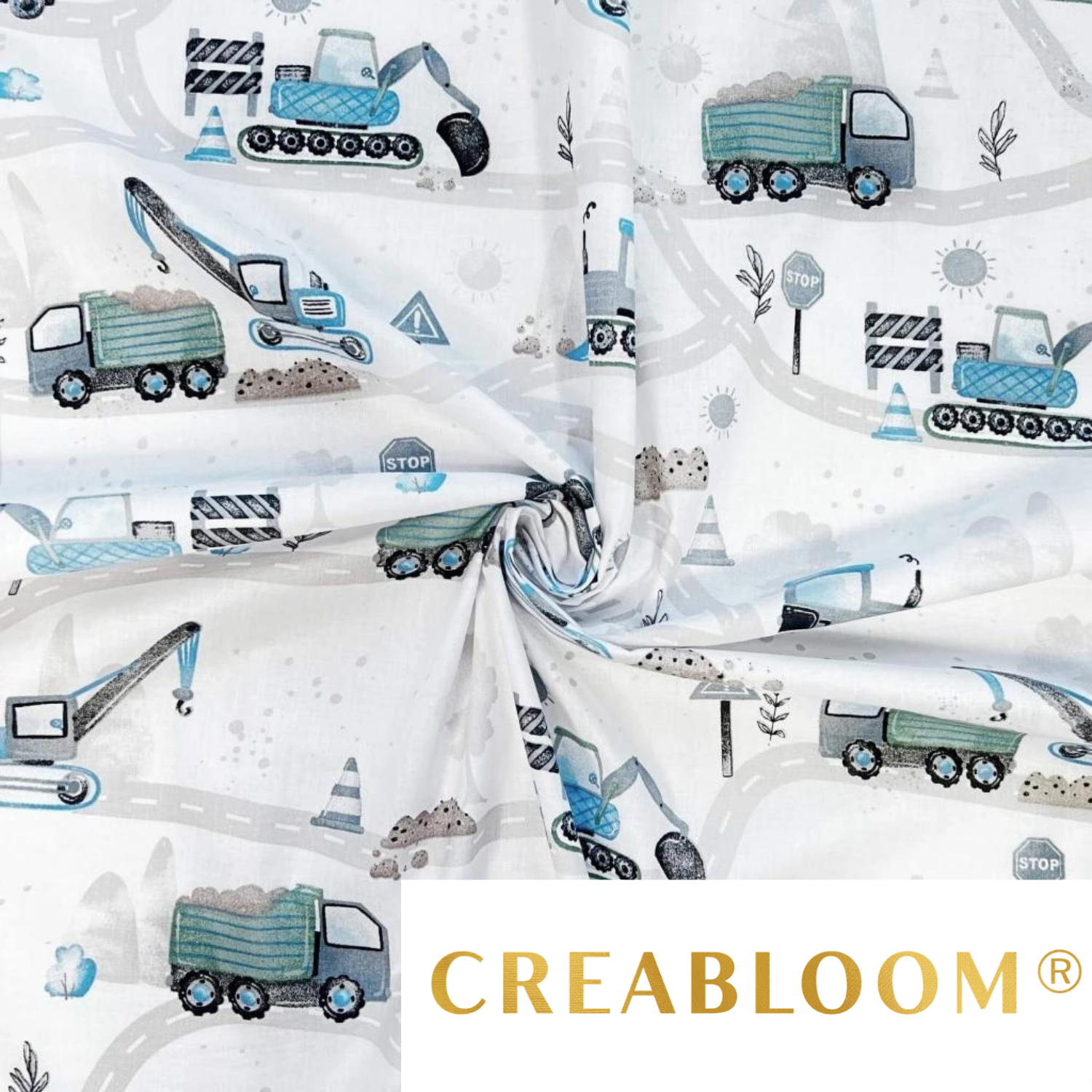 Tissu Coton Motif Chantier