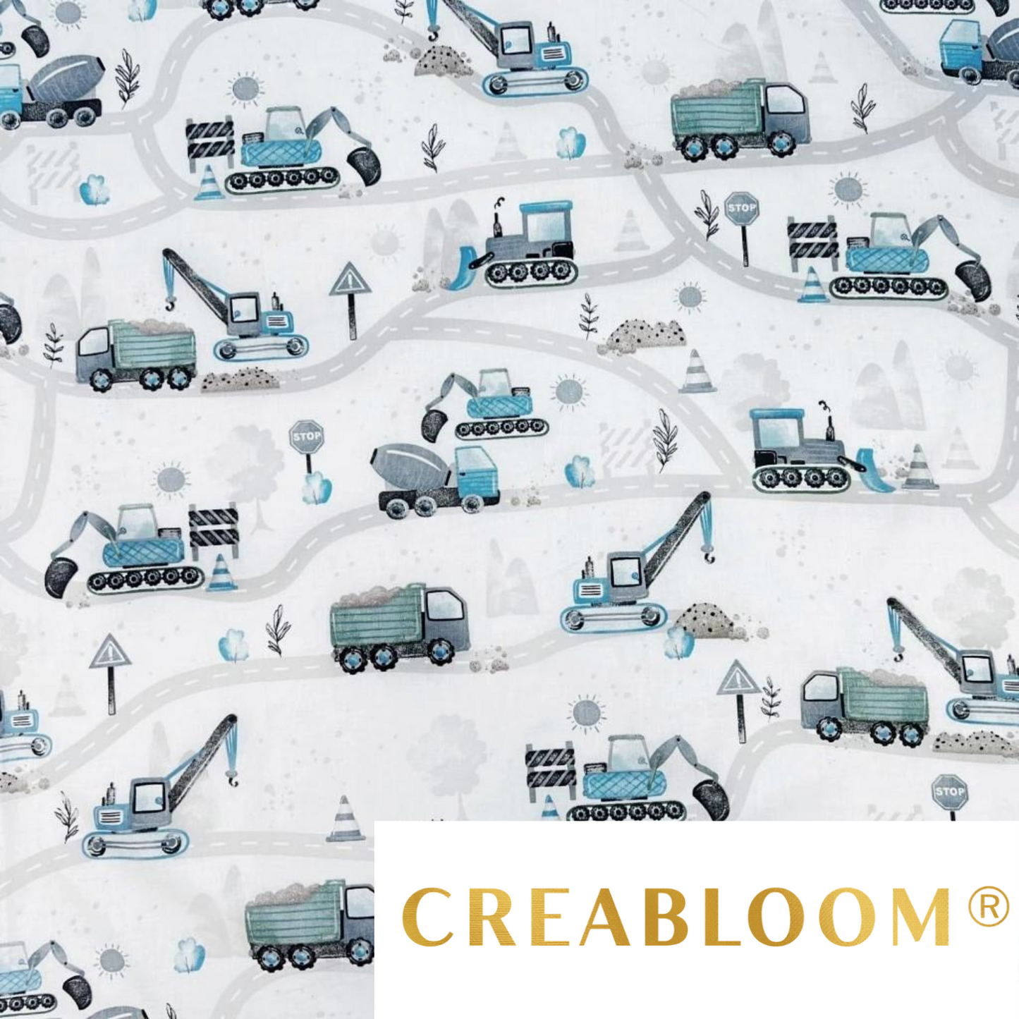 Tissu Coton Motif Chantier