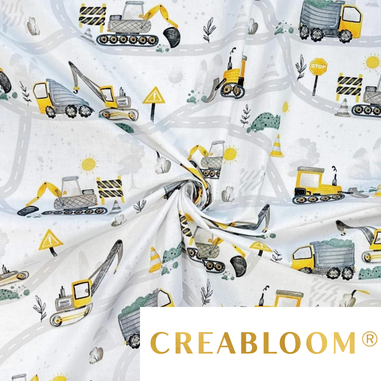 Tissu Coton Motif Chantier