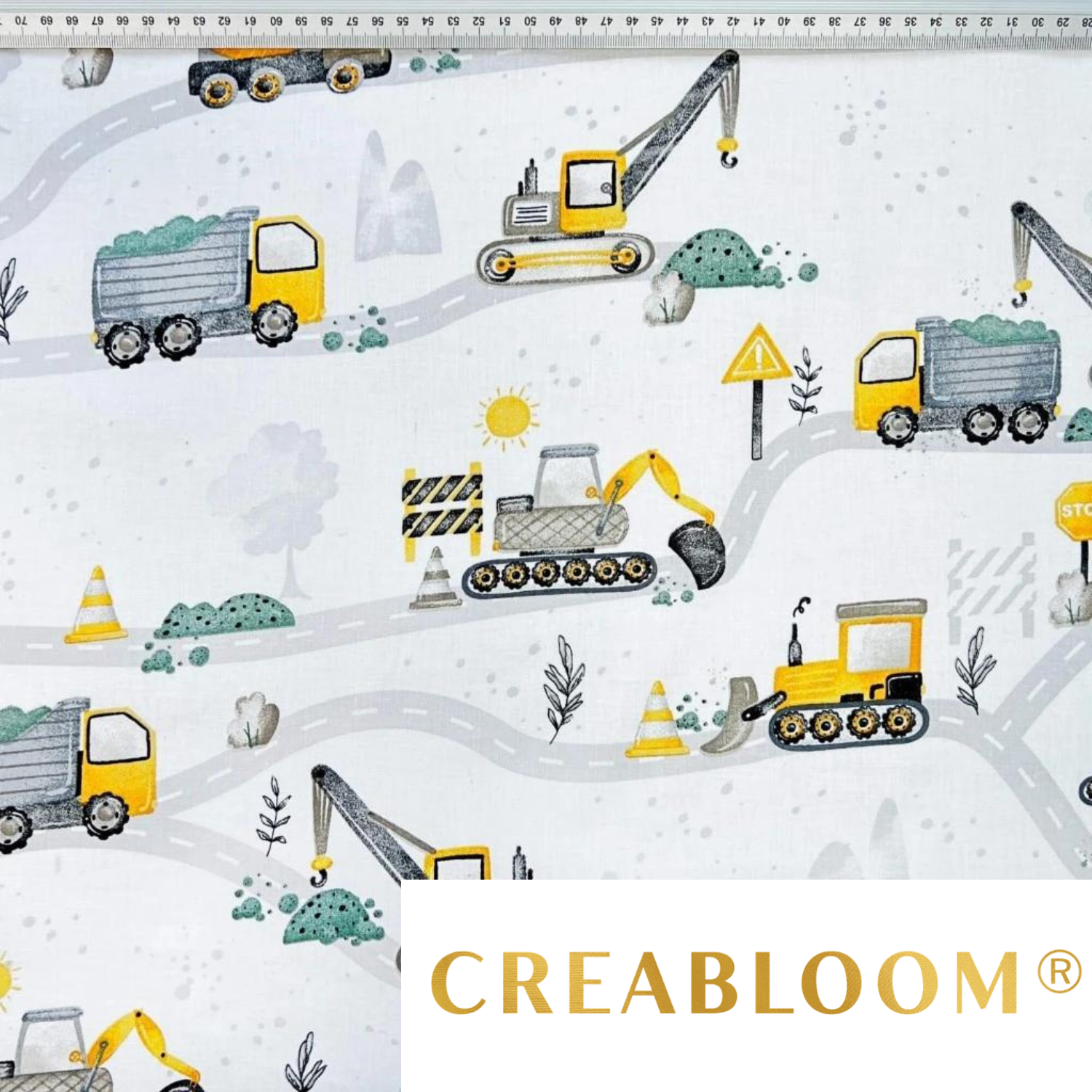 Tissu Coton Motif Chantier