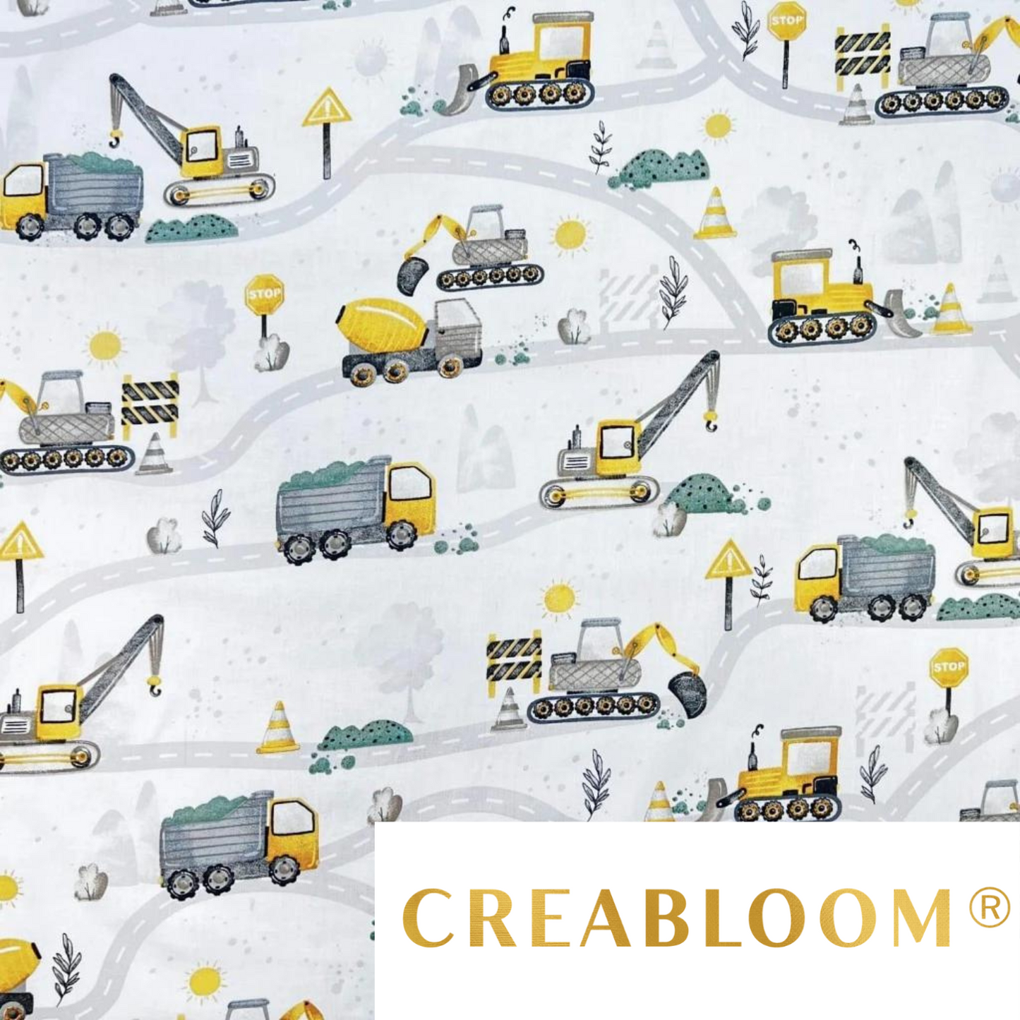 Tissu Coton Motif Chantier