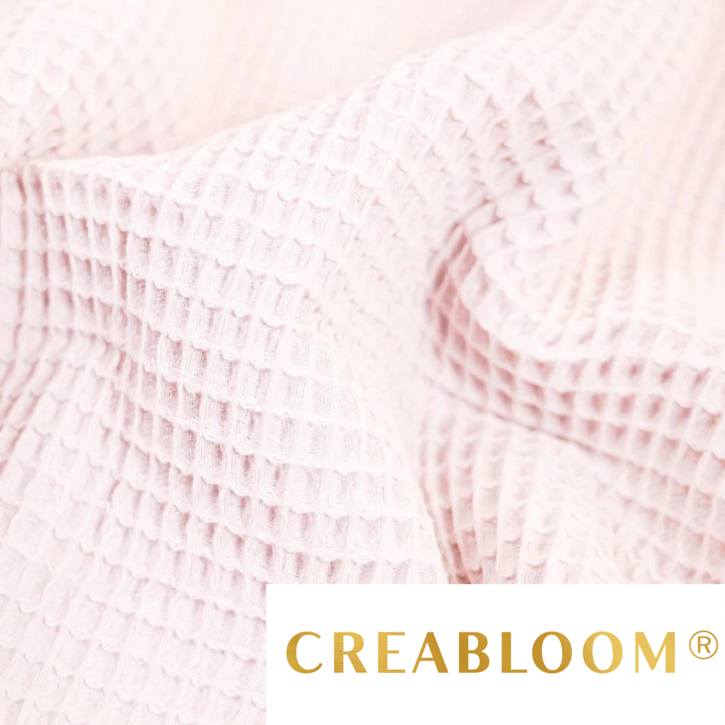 Tissu Nid d'abeille - Piqué Gaufré rose poudré