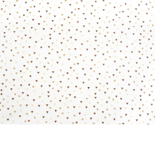 Tissu Coton Motif Minis Triangles Beige Et Marron