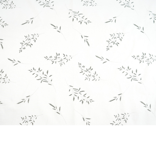 Tissu coton Motif feuilles grises