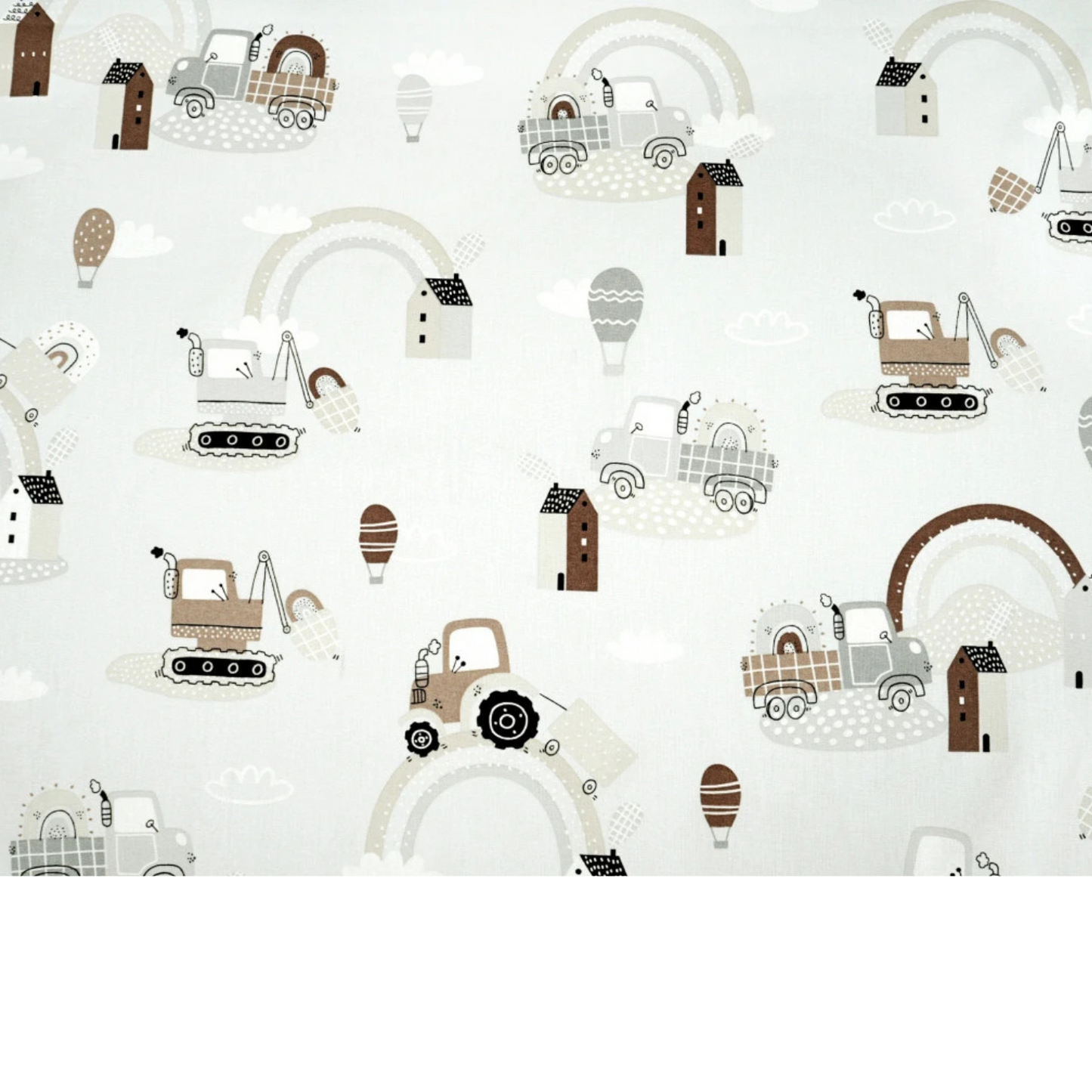Tissu coton Motif véhicules chantier