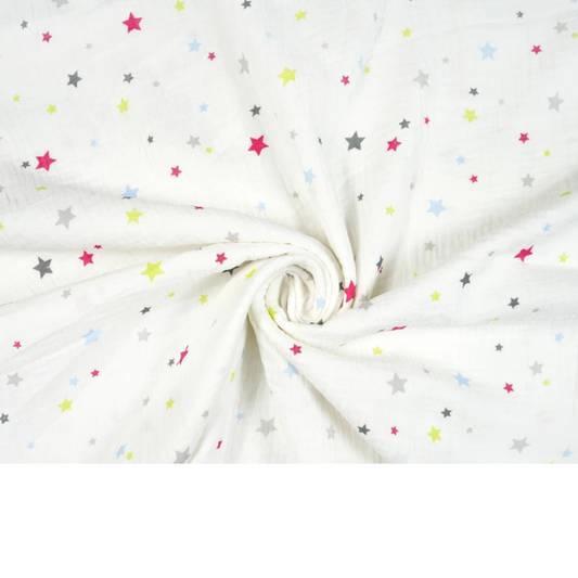 Tissu Double Gaze imprimé étoiles