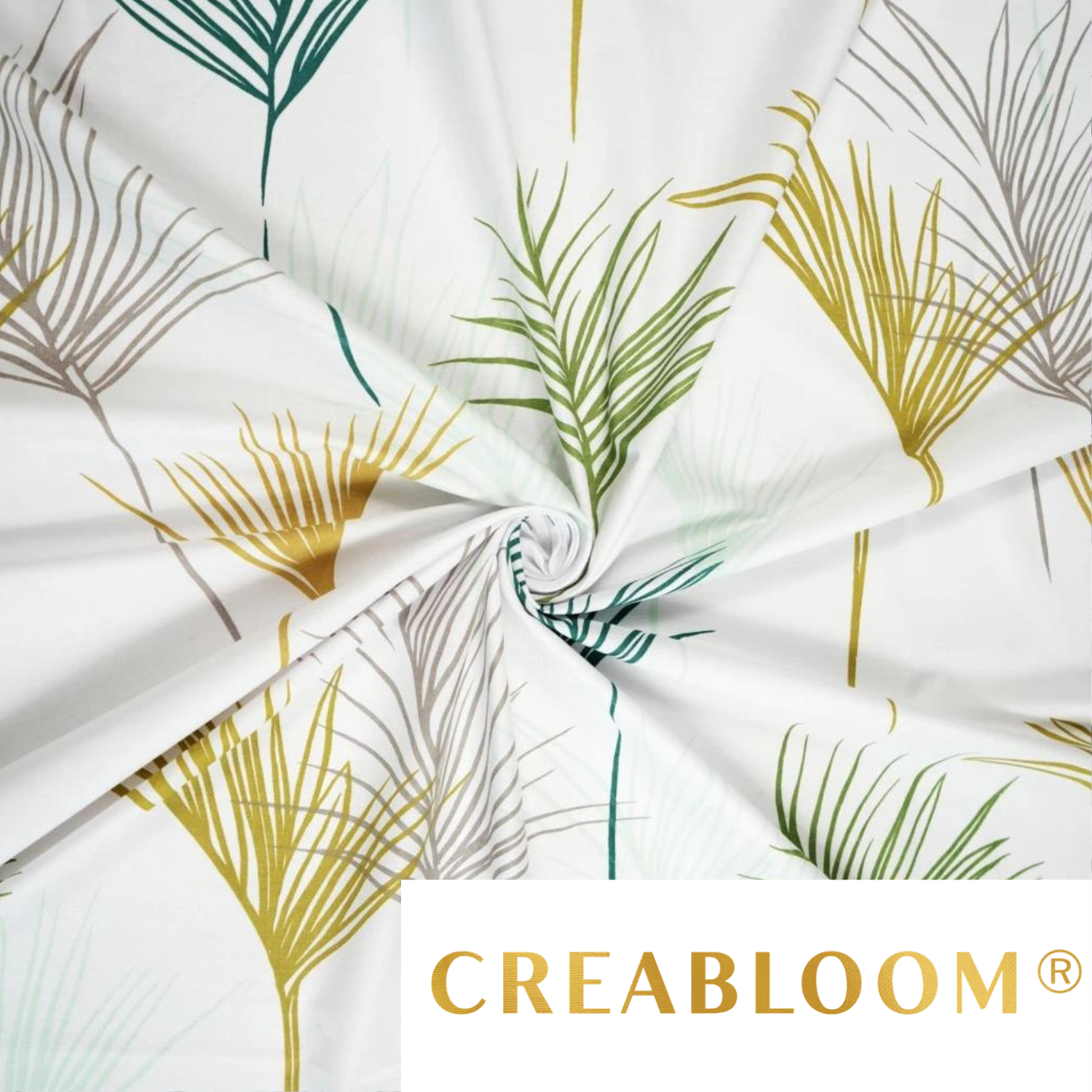 Tissu Coton Imprimé Grandes Feuilles Palmier