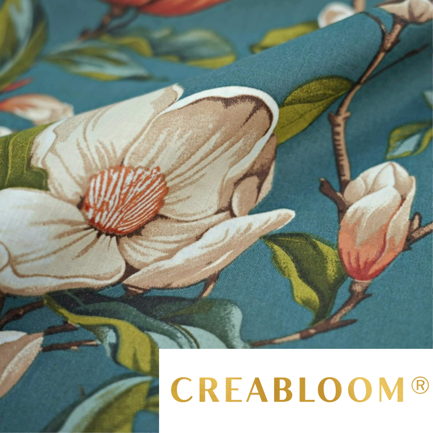 Tissu Coton Motif Magnolias