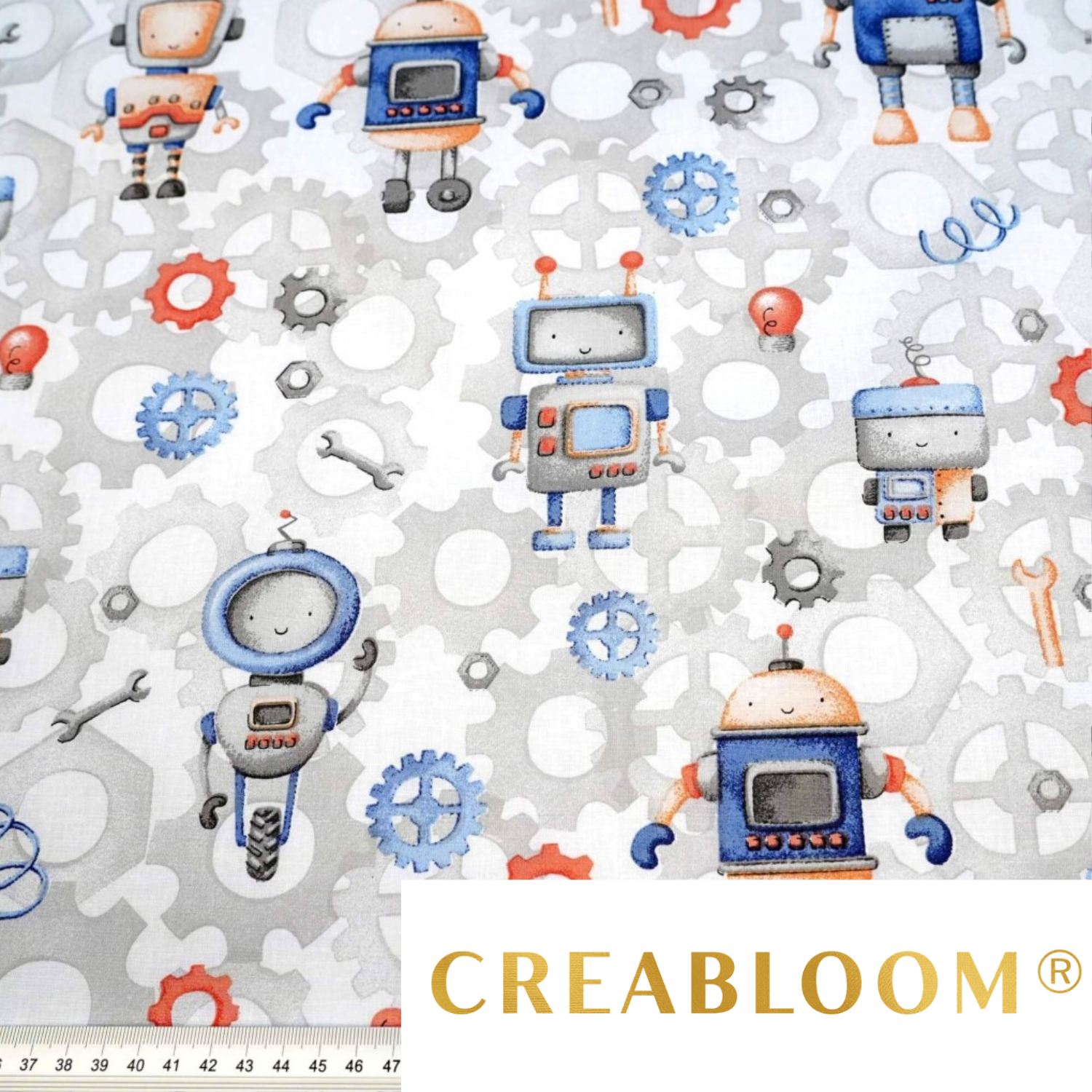 Tissu Coton Motif Robots