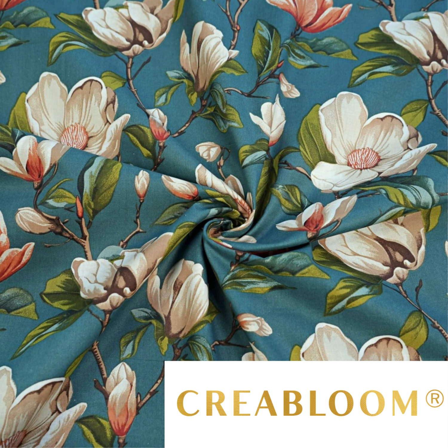 Tissu Coton Motif Magnolias