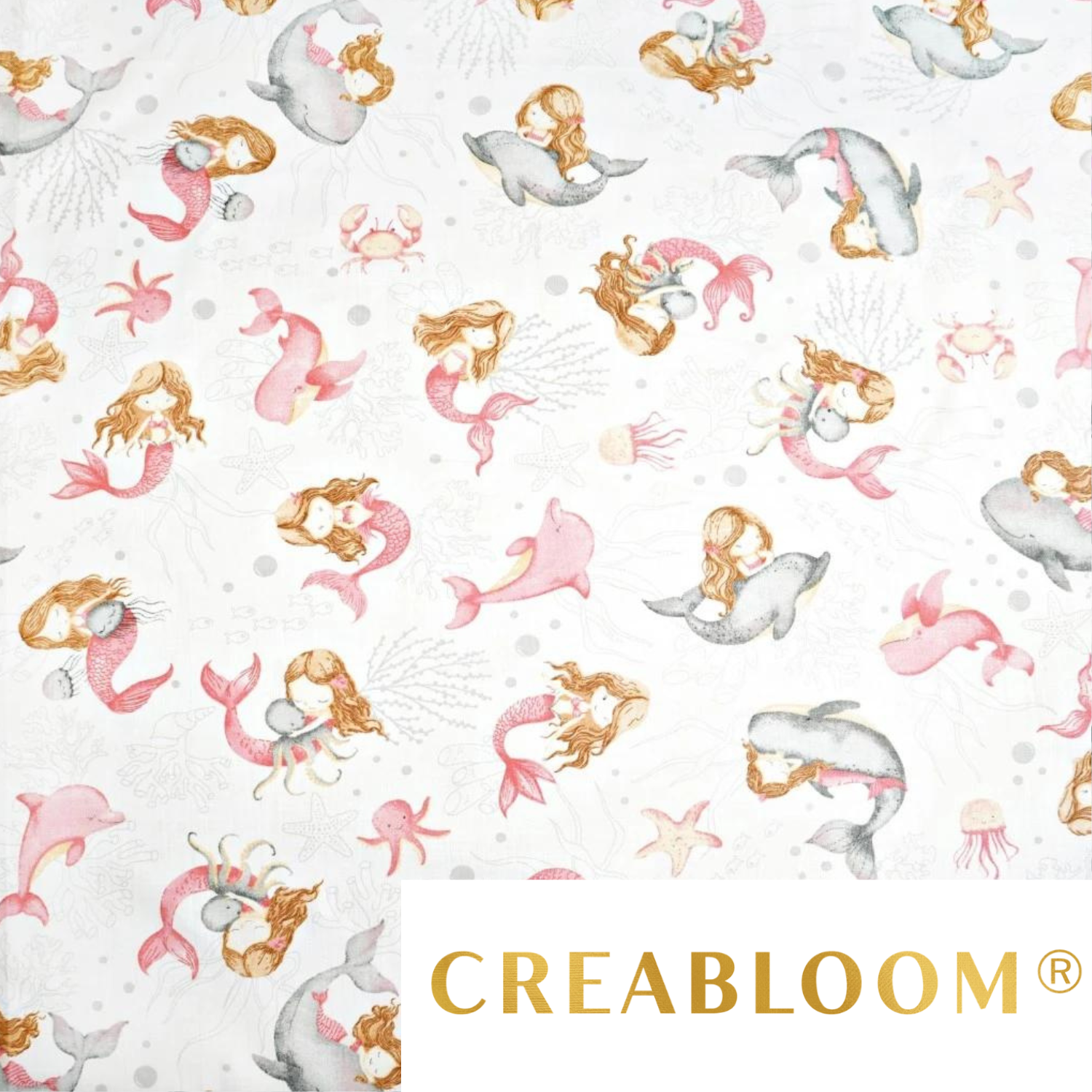 Tissu Coton Motif Sirène
