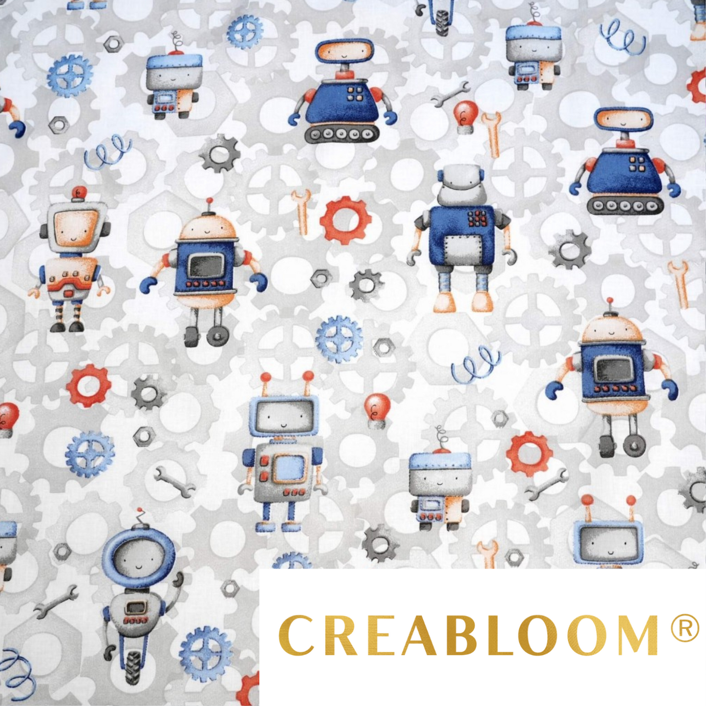 Tissu Coton Motif Robots