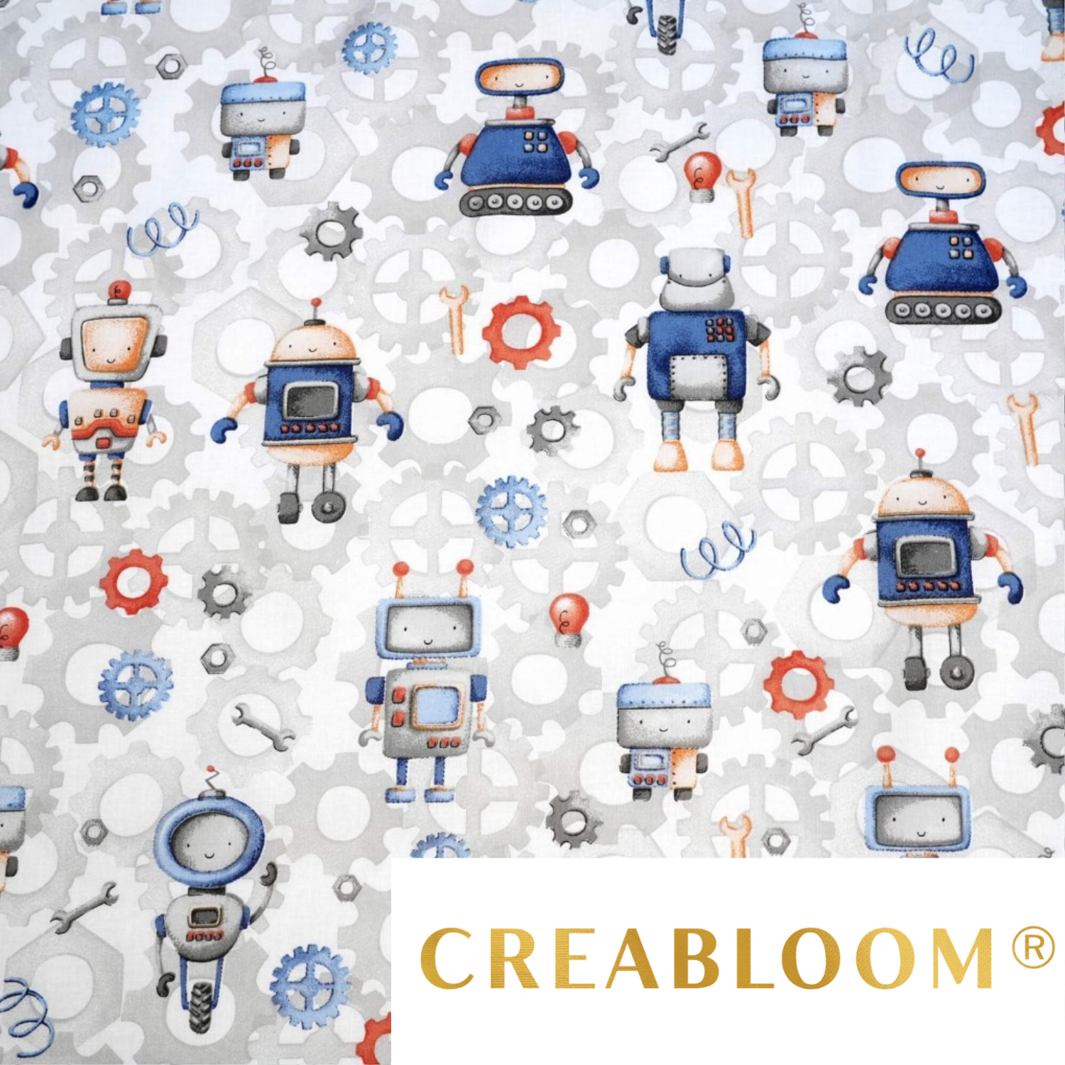 Tissu Coton Motif Robots