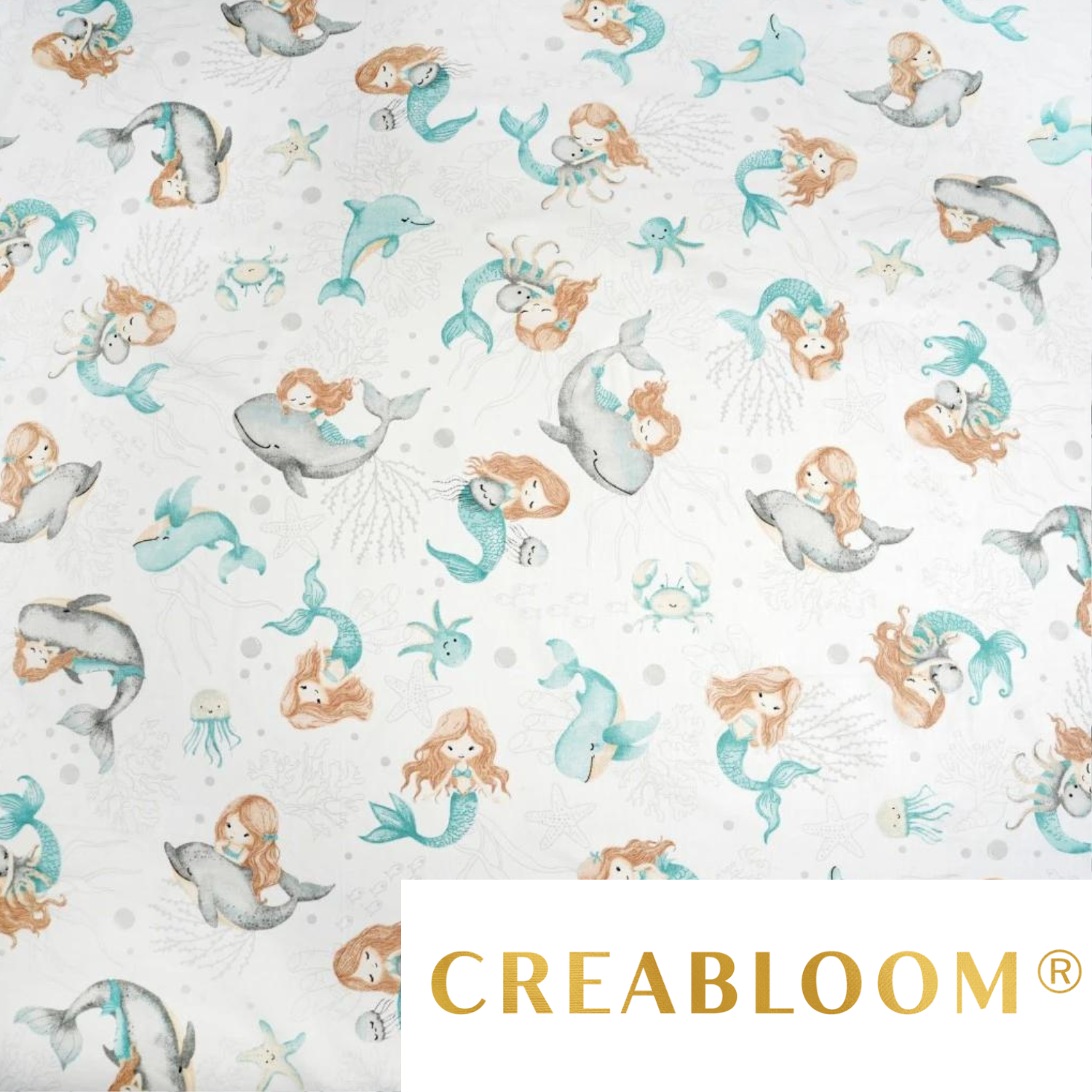 Tissu Coton Motif Sirène