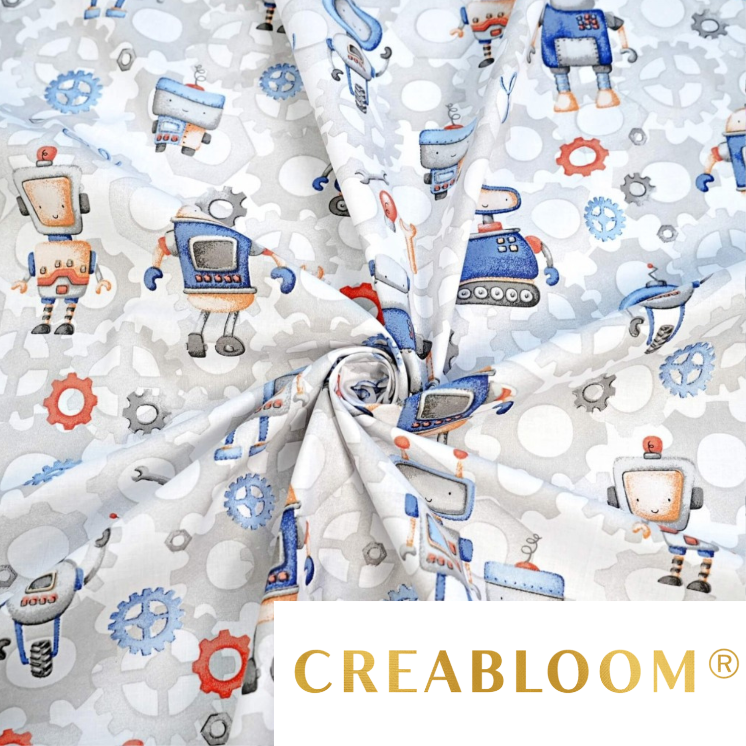 Tissu Coton Motif Robots