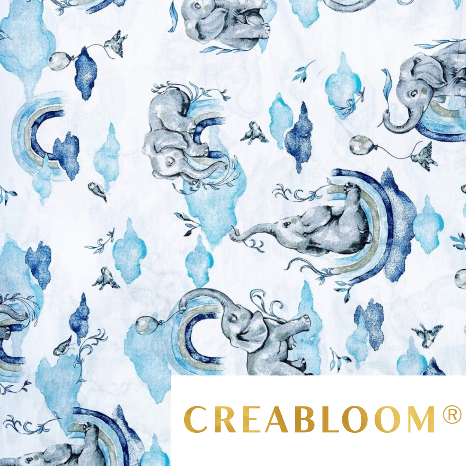 Tissu Coton Motif Éléphants