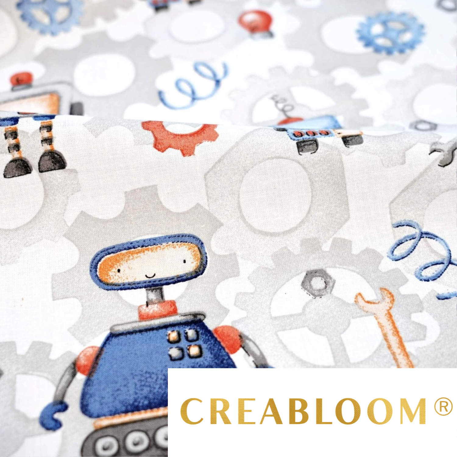 Tissu Coton Motif Robots
