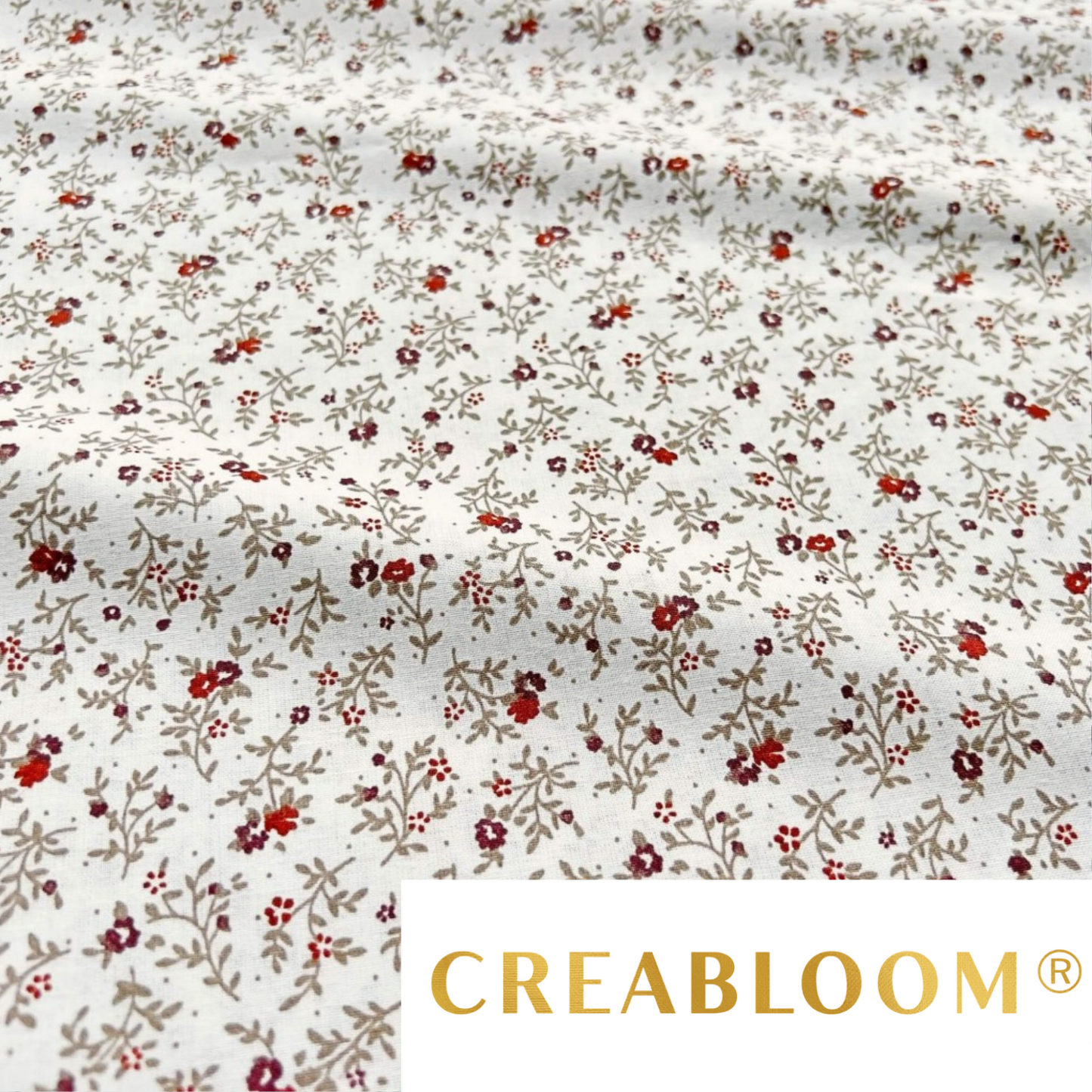 Tissu Coton Imprimé Fleurs Couleur Bordeaux