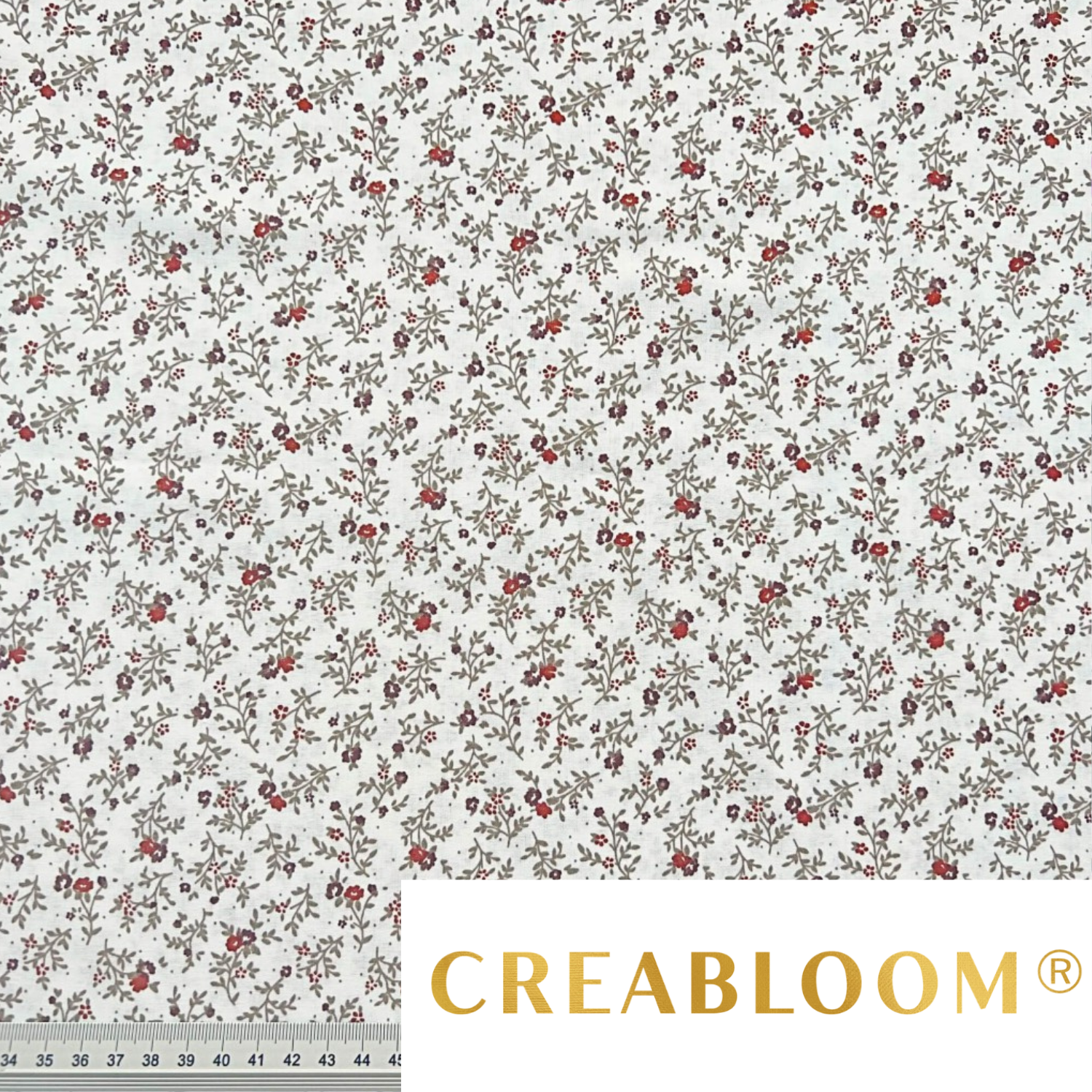 Tissu Coton Imprimé Fleurs Couleur Bordeaux