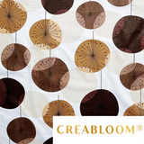 Tissu coton imprimé fleurs beige et marron