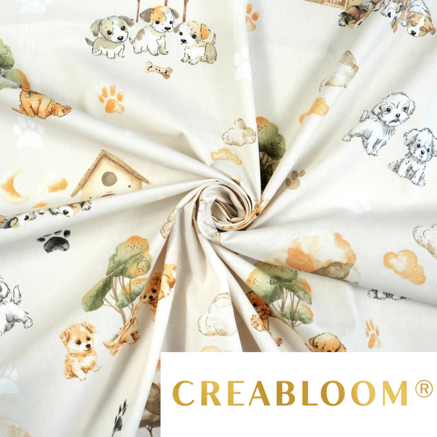 Tissu coton Motif chiens