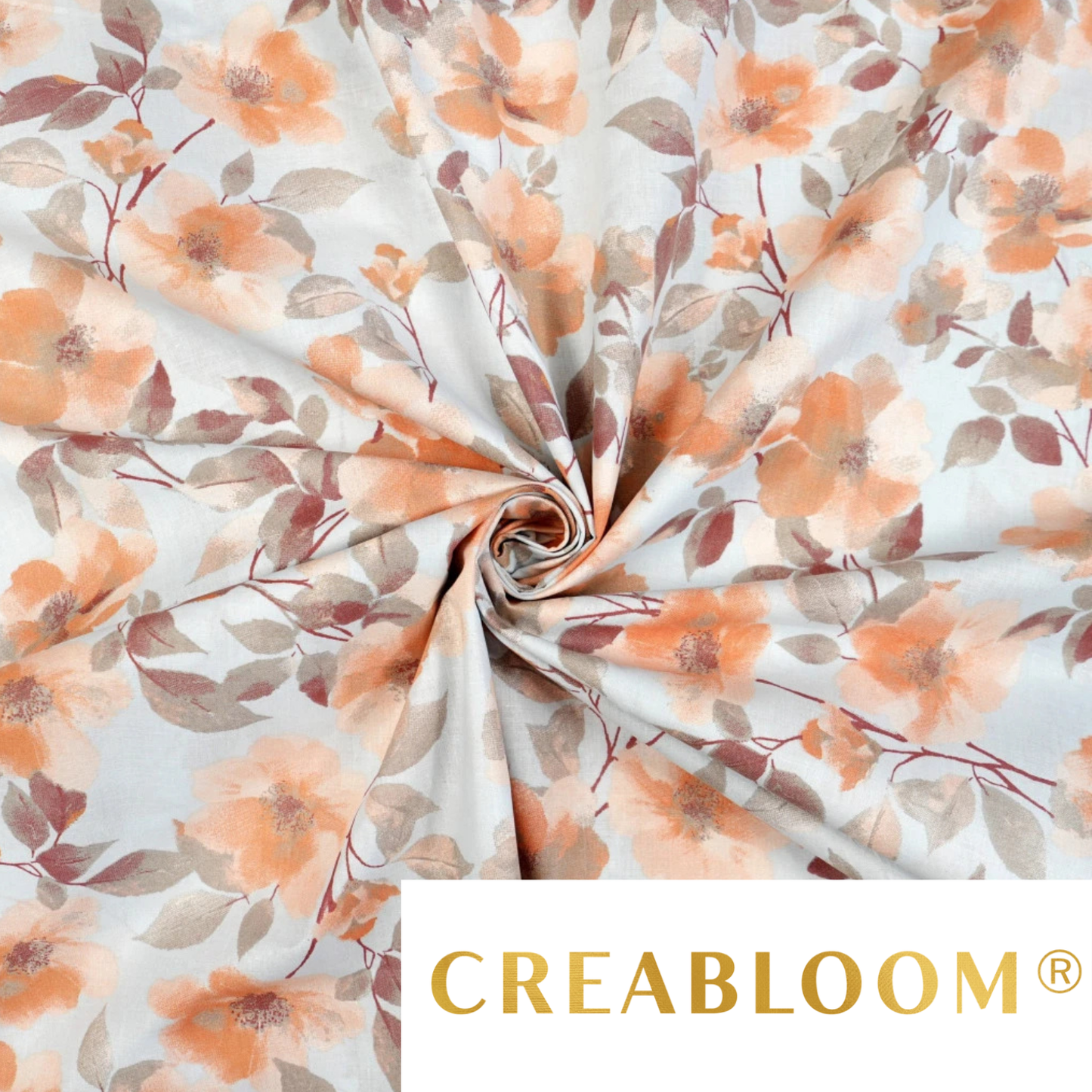 Tela de algodón con estampado floral